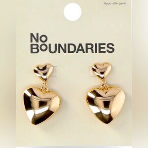 No Boundaries Gold Heart Earrings